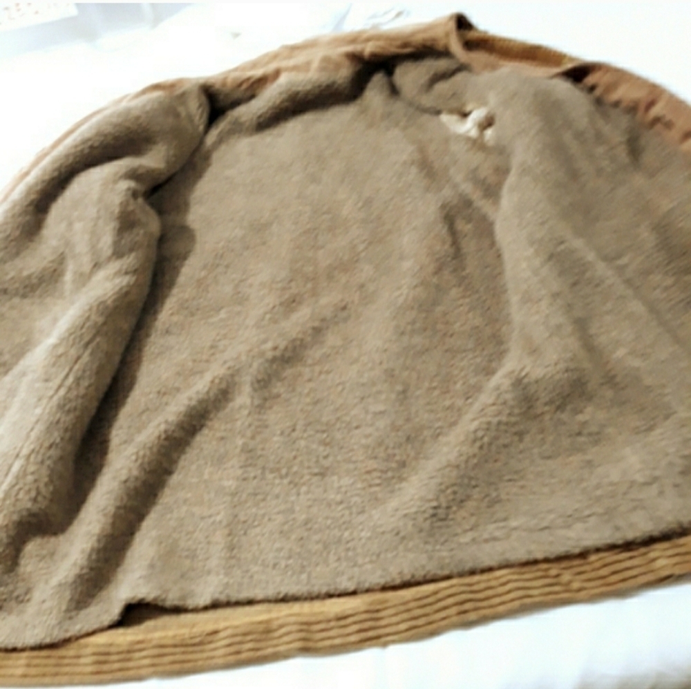 Vintage Amco Tan Wide Whale Corduroy Coat With Sherpa Lined Warm Size M/L - Picture 11 of 13